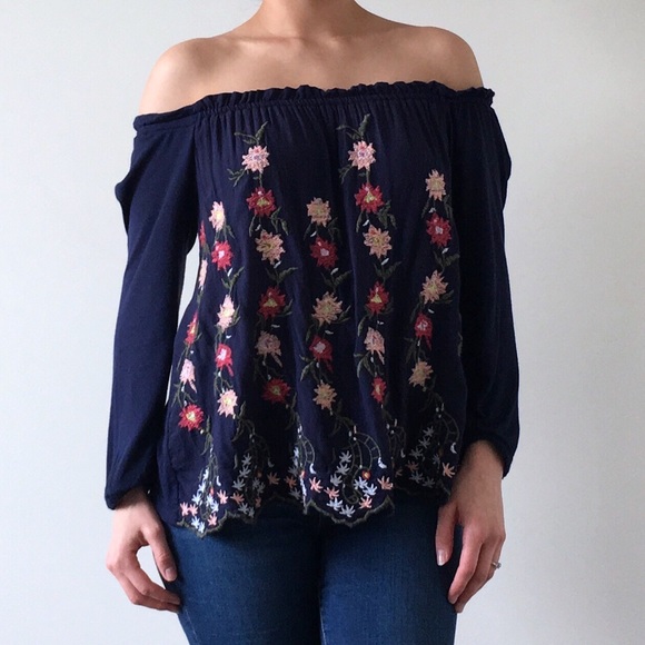 Lucky Brand Tops - Lucky Brand | Embroidered Off Shoulder Top